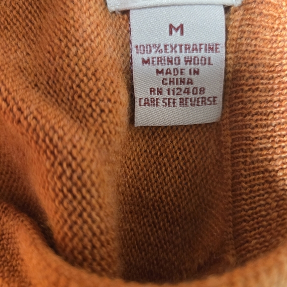 Jacob Miller Shirtmaker Merino Wool Burnt Orange Mens Sweater Sz Medium - Picture 4 of 5